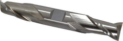 Interstate - 3/4", 1-5/16" LOC, 3/4" Shank Diam, 5" OAL, 2 Flute, High Speed Steel Square End Mill - Double End, Uncoated, Spiral Flute, 30° Helix, Centercutting, Right Hand Cut, Right Hand Flute - USA Tool & Supply