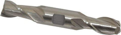 Interstate - 13/16", 1-9/16" LOC, 7/8" Shank Diam, 5-1/2" OAL, 2 Flute, High Speed Steel Square End Mill - Double End, Uncoated, Spiral Flute, 30° Helix, Centercutting, Right Hand Cut, Right Hand Flute - USA Tool & Supply