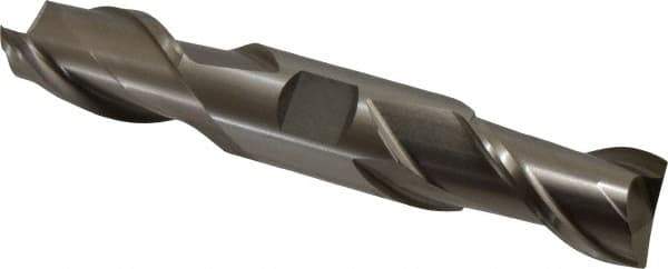 Interstate - 1", 1-5/8" LOC, 1" Shank Diam, 5-7/8" OAL, 2 Flute, High Speed Steel Square End Mill - Double End, Uncoated, Spiral Flute, 30° Helix, Centercutting, Right Hand Cut, Right Hand Flute - USA Tool & Supply