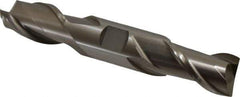 Interstate - 1", 1-5/8" LOC, 1" Shank Diam, 5-7/8" OAL, 2 Flute, High Speed Steel Square End Mill - Double End, Uncoated, Spiral Flute, 30° Helix, Centercutting, Right Hand Cut, Right Hand Flute - USA Tool & Supply