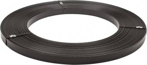Made in USA - 836' Long x 1-1/4" Wide, Ribbon Wound Coil Steel Strapping - 5,450 Lb Capacity, 0.031" Thick - USA Tool & Supply