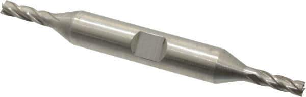 Interstate - 5/32", 7/16" LOC, 3/8" Shank Diam, 3-1/8" OAL, 4 Flute, High Speed Steel Square End Mill - Double End, Uncoated, Spiral Flute, 30° Helix, Right Hand Cut, Right Hand Flute - USA Tool & Supply