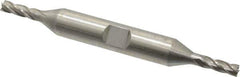 Interstate - 5/32", 7/16" LOC, 3/8" Shank Diam, 3-1/8" OAL, 4 Flute, High Speed Steel Square End Mill - Double End, Uncoated, Spiral Flute, 30° Helix, Right Hand Cut, Right Hand Flute - USA Tool & Supply
