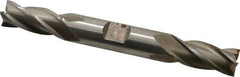 Interstate - 15/32", 1" LOC, 1/2" Shank Diam, 4-1/8" OAL, 4 Flute, High Speed Steel Square End Mill - Double End, Uncoated, Spiral Flute, 30° Helix, Right Hand Cut, Right Hand Flute - USA Tool & Supply