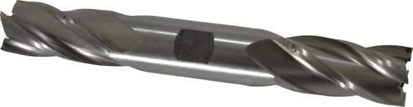 Interstate - 7/8", 1-7/8" LOC, 7/8" Shank Diam, 6-1/8" OAL, 4 Flute, High Speed Steel Square End Mill - Double End, Uncoated, Spiral Flute, 30° Helix, Right Hand Cut, Right Hand Flute - USA Tool & Supply