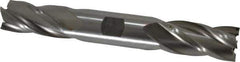 Interstate - 7/8", 1-7/8" LOC, 7/8" Shank Diam, 6-1/8" OAL, 4 Flute, High Speed Steel Square End Mill - Double End, Uncoated, Spiral Flute, 30° Helix, Right Hand Cut, Right Hand Flute - USA Tool & Supply