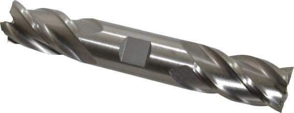 Interstate - 1", 1-7/8" LOC, 1" Shank Diam, 6-3/8" OAL, 4 Flute, High Speed Steel Square End Mill - Double End, Uncoated, Spiral Flute, 30° Helix, Centercutting, Right Hand Cut, Right Hand Flute - USA Tool & Supply