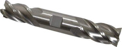 Interstate - 1", 1-7/8" LOC, 1" Shank Diam, 6-3/8" OAL, 4 Flute, High Speed Steel Square End Mill - Double End, Uncoated, Spiral Flute, 30° Helix, Centercutting, Right Hand Cut, Right Hand Flute - USA Tool & Supply