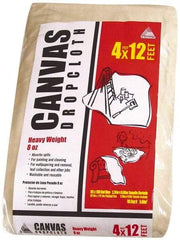 TRIMACO - Heavyweight 8 oz Canvas Drop Cloth - 12' x 4' - USA Tool & Supply