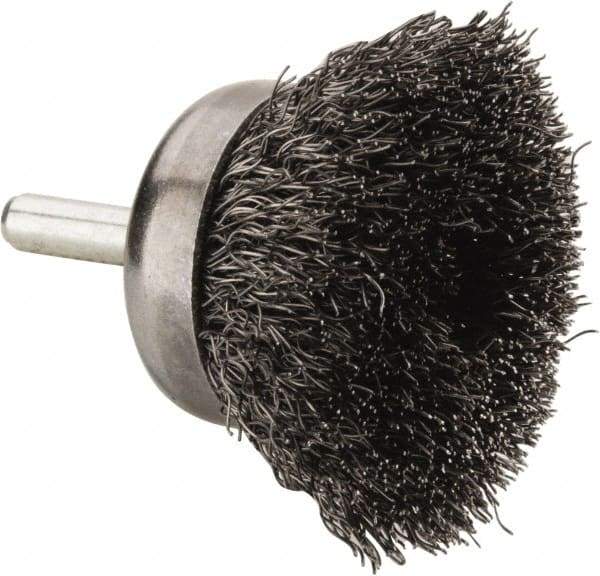 Anderson - 1-3/4" Brush Diam, Crimped, End Brush - 1/4" Diam Shank, 13,000 Max RPM - USA Tool & Supply