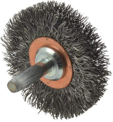 Anderson - 2" Brush Diam, Crimped, End Brush - 1/4" Diam Shank, 20,000 Max RPM - USA Tool & Supply