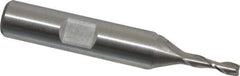 Interstate - 1/8", 3/8" LOC, 3/8" Shank Diam, 2-5/16" OAL, 2 Flute, High Speed Steel Square End Mill - Single End, Uncoated, Spiral Flute, 30° Helix, Centercutting, Right Hand Cut, Right Hand Flute - USA Tool & Supply