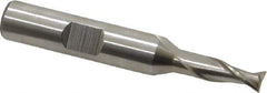 Interstate - 7/32", 1/2" LOC, 3/8" Shank Diam, 2-3/8" OAL, 2 Flute, High Speed Steel Square End Mill - Single End, Uncoated, Spiral Flute, 30° Helix, Centercutting, Right Hand Cut, Right Hand Flute - USA Tool & Supply