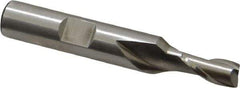 Interstate - 1/4", 1/2" LOC, 3/8" Shank Diam, 2-5/16" OAL, 2 Flute, High Speed Steel Square End Mill - Single End, Uncoated, Spiral Flute, 30° Helix, Centercutting, Right Hand Cut, Right Hand Flute - USA Tool & Supply