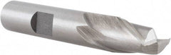 Interstate - 3/8", 9/16" LOC, 3/8" Shank Diam, 2-5/16" OAL, 2 Flute, High Speed Steel Square End Mill - Single End, Uncoated, Spiral Flute, 30° Helix, Centercutting, Right Hand Cut, Right Hand Flute - USA Tool & Supply