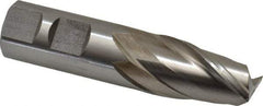 Interstate - 7/8", 1-1/2" LOC, 7/8" Shank Diam, 3-3/4" OAL, 2 Flute, High Speed Steel Square End Mill - Single End, Uncoated, Spiral Flute, 30° Helix, Centercutting, Right Hand Cut, Right Hand Flute - USA Tool & Supply