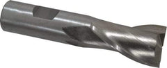 Interstate - 15/16", 1-1/2" LOC, 3/4" Shank Diam, 3-3/4" OAL, 2 Flute, High Speed Steel Square End Mill - Single End, Uncoated, Spiral Flute, 30° Helix, Centercutting, Right Hand Cut, Right Hand Flute - USA Tool & Supply