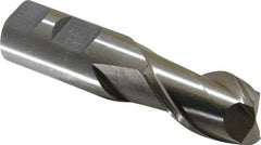 Interstate - 1", 1-5/8" LOC, 1" Shank Diam, 4-1/8" OAL, 2 Flute, High Speed Steel Square End Mill - Single End, Uncoated, Spiral Flute, 30° Helix, Centercutting, Right Hand Cut, Right Hand Flute - USA Tool & Supply
