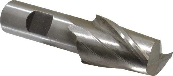 Interstate - 1-1/16", 1-5/8" LOC, 3/4" Shank Diam, 3-3/4" OAL, 2 Flute, High Speed Steel Square End Mill - Single End, Uncoated, Spiral Flute, 30° Helix, Centercutting, Right Hand Cut, Right Hand Flute - USA Tool & Supply