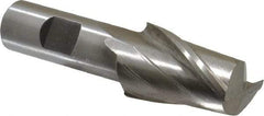Interstate - 1-1/16", 1-5/8" LOC, 3/4" Shank Diam, 3-3/4" OAL, 2 Flute, High Speed Steel Square End Mill - Single End, Uncoated, Spiral Flute, 30° Helix, Centercutting, Right Hand Cut, Right Hand Flute - USA Tool & Supply