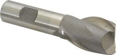 Interstate - 1-1/8", 1-5/8" LOC, 3/4" Shank Diam, 3-7/8" OAL, 2 Flute, High Speed Steel Square End Mill - Single End, Uncoated, Spiral Flute, 30° Helix, Centercutting, Right Hand Cut, Right Hand Flute - USA Tool & Supply