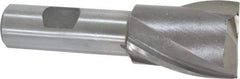 Interstate - 1-1/4", 1-5/8" LOC, 3/4" Shank Diam, 3-7/8" OAL, 2 Flute, High Speed Steel Square End Mill - Single End, Uncoated, Spiral Flute, 30° Helix, Centercutting, Right Hand Cut, Right Hand Flute - USA Tool & Supply