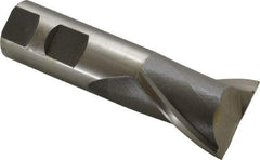 Interstate - 1-3/8", 1-5/8" LOC, 1" Shank Diam, 4-1/8" OAL, 2 Flute, High Speed Steel Square End Mill - Single End, Uncoated, Spiral Flute, 30° Helix, Centercutting, Right Hand Cut, Right Hand Flute - USA Tool & Supply