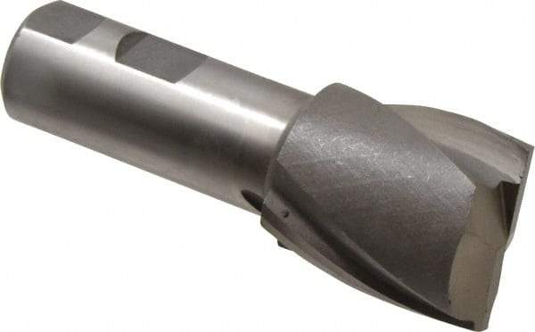 Interstate - 1-1/2", 1-5/8" LOC, 1" Shank Diam, 4-1/8" OAL, 2 Flute, High Speed Steel Square End Mill - Single End, Uncoated, Spiral Flute, 30° Helix, Centercutting, Right Hand Cut, Right Hand Flute - USA Tool & Supply