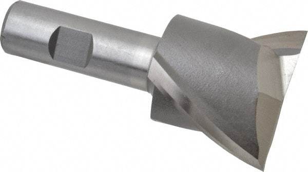 Interstate - 2", 1-5/8" LOC, 3/4" Shank Diam, 3-7/8" OAL, 2 Flute, High Speed Steel Square End Mill - Single End, Uncoated, Spiral Flute, 30° Helix, Centercutting, Right Hand Cut, Right Hand Flute - USA Tool & Supply