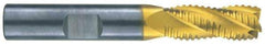 RobbJack - 1" Diam, Fine Pitch, 2-1/2" LOC, 4 Flute Solid Carbide Roughing Square End Mill - TiCN Finish, 5" OAL, 1" Shank Diam, Single End, Centercutting, 30° Helix - USA Tool & Supply