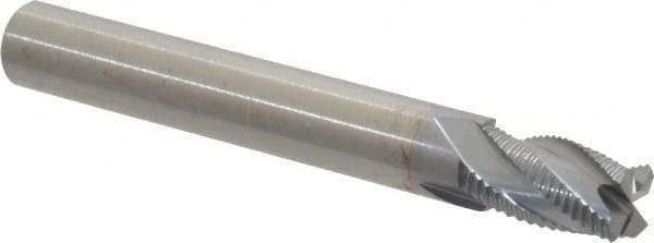 RobbJack - 5/16" Diam, Fine Pitch, 1/2" LOC, 4 Flute Solid Carbide Roughing Square End Mill - TiCN Finish, 2-1/2" OAL, 5/16" Shank Diam, Single End, Centercutting, 30° Helix - USA Tool & Supply