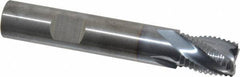 RobbJack - 1/2" Diam, Fine Pitch, 5/8" LOC, 4 Flute Solid Carbide Roughing Square End Mill - TiCN Finish, 3" OAL, 1/2" Shank Diam, Single End, Centercutting, 30° Helix - USA Tool & Supply