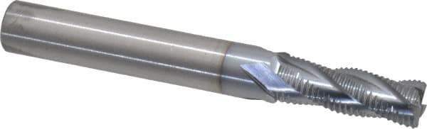 RobbJack - 9/32" Diam, Fine Pitch, 3/4" LOC, 4 Flute Solid Carbide Roughing Square End Mill - TiCN Finish, 2-1/2" OAL, 5/16" Shank Diam, Single End, Centercutting, 30° Helix - USA Tool & Supply