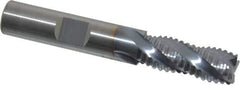 RobbJack - 3/8" Diam, Fine Pitch, 7/8" LOC, 4 Flute Solid Carbide Roughing Square End Mill - TiCN Finish, 2-1/2" OAL, 3/8" Shank Diam, Single End, Centercutting, 30° Helix - USA Tool & Supply