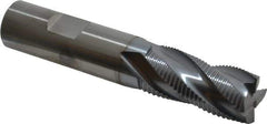 RobbJack - 3/4" Diam, Fine Pitch, 1-1/2" LOC, 4 Flute Solid Carbide Roughing Square End Mill - TiCN Finish, 4" OAL, 3/4" Shank Diam, Single End, Centercutting, 30° Helix - USA Tool & Supply