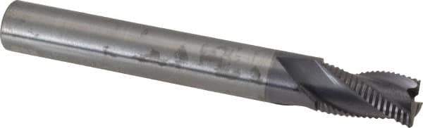 RobbJack - 5/16" Diam, Fine Pitch, 1/2" LOC, 3 Flute Solid Carbide Roughing Square End Mill - AlTiN Finish, 2-1/2" OAL, 5/16" Shank Diam, Single End, Centercutting, 30° Helix - USA Tool & Supply