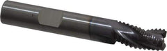 RobbJack - 3/8" Diam, Fine Pitch, 5/8" LOC, 3 Flute Solid Carbide Roughing Square End Mill - AlTiN Finish, 2-1/2" OAL, 3/8" Shank Diam, Single End, Centercutting, 30° Helix - USA Tool & Supply