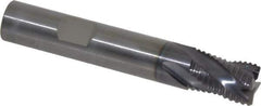 RobbJack - 1/2" Diam, Fine Pitch, 5/8" LOC, 4 Flute Solid Carbide Roughing Square End Mill - AlTiN Finish, 3" OAL, 1/2" Shank Diam, Single End, Centercutting, 30° Helix - USA Tool & Supply