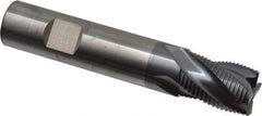 RobbJack - 3/4" Diam, Fine Pitch, 1" LOC, 4 Flute Solid Carbide Roughing Square End Mill - AlTiN Finish, 4" OAL, 3/4" Shank Diam, Single End, Centercutting, 30° Helix - USA Tool & Supply