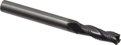 RobbJack - 1/4" Diam, Fine Pitch, 3/4" LOC, 3 Flute Solid Carbide Roughing Square End Mill - AlTiN Finish, 2-1/2" OAL, 1/4" Shank Diam, Single End, Centercutting, 30° Helix - USA Tool & Supply
