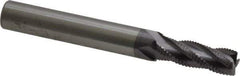RobbJack - 9/32" Diam, Fine Pitch, 3/4" LOC, 4 Flute Solid Carbide Roughing Square End Mill - AlTiN Finish, 2-1/2" OAL, 5/16" Shank Diam, Single End, Centercutting, 30° Helix - USA Tool & Supply