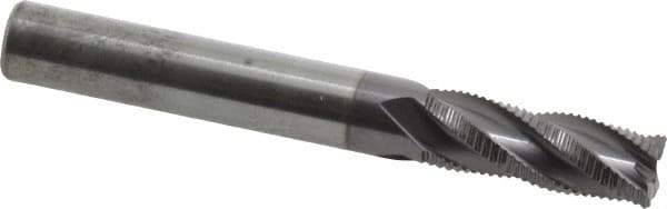 RobbJack - 5/16" Diam, Fine Pitch, 13/16" LOC, 4 Flute Solid Carbide Roughing Square End Mill - AlTiN Finish, 2-1/2" OAL, 5/16" Shank Diam, Single End, Centercutting, 30° Helix - USA Tool & Supply