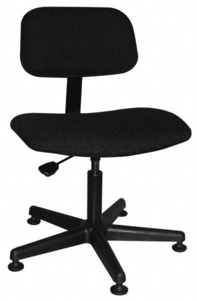 Bevco - Ergonomic Pneumatic Chair - Cloth Seat, Black - USA Tool & Supply