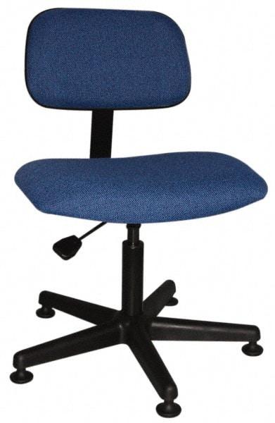 Bevco - Ergonomic Pneumatic Chair - Cloth Seat, Royal Blue - USA Tool & Supply