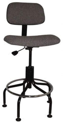 Bevco - Ergonomic Chair with Welded Footring - Cloth Seat, Gray - USA Tool & Supply