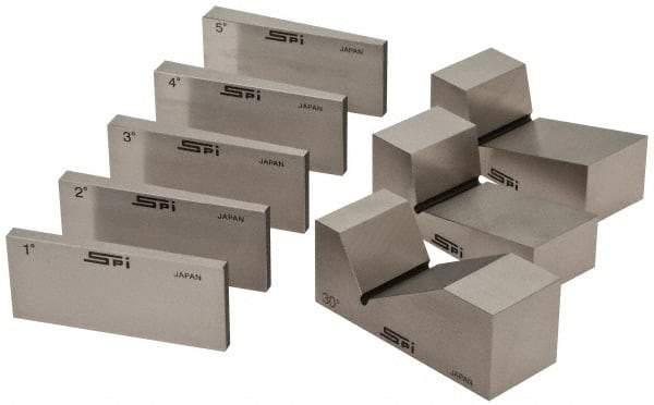 SPI - Layout & Setup Kits Type: V Block & Angle Plate Kit Contents: (5) Angle Plates(1 - 5 ); (3)V-Blocks(10, 15, 30) - USA Tool & Supply