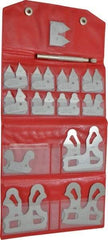 SPI - 26 Piece, 0.01 to 1/2 Inch Radius, Stainless Steel Radius Gage Set - Satin Chrome Coated - USA Tool & Supply