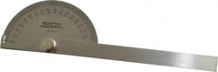 SPI - 6 Inch Long Blade, 180° Max Measurement, 1° Dial Graduation, Half Round Head Protractor - Accuracy Up to 5 Min, 0 to 90 to 0 Dial Range - USA Tool & Supply