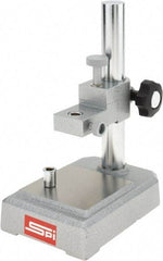 SPI - Rectangular Base, Comparator Gage Stand - 8-1/2" High, 5-3/4" Base Length x 4" Base Width x 1-1/2" Base Height, Includes Holder - USA Tool & Supply