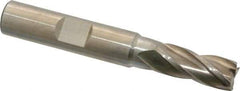 Interstate - 21/64", 3/4" LOC, 3/8" Shank Diam, 2-1/2" OAL, 4 Flute, High Speed Steel Square End Mill - Single End, Uncoated, Spiral Flute, 30° Helix, Right Hand Cut, Right Hand Flute - USA Tool & Supply